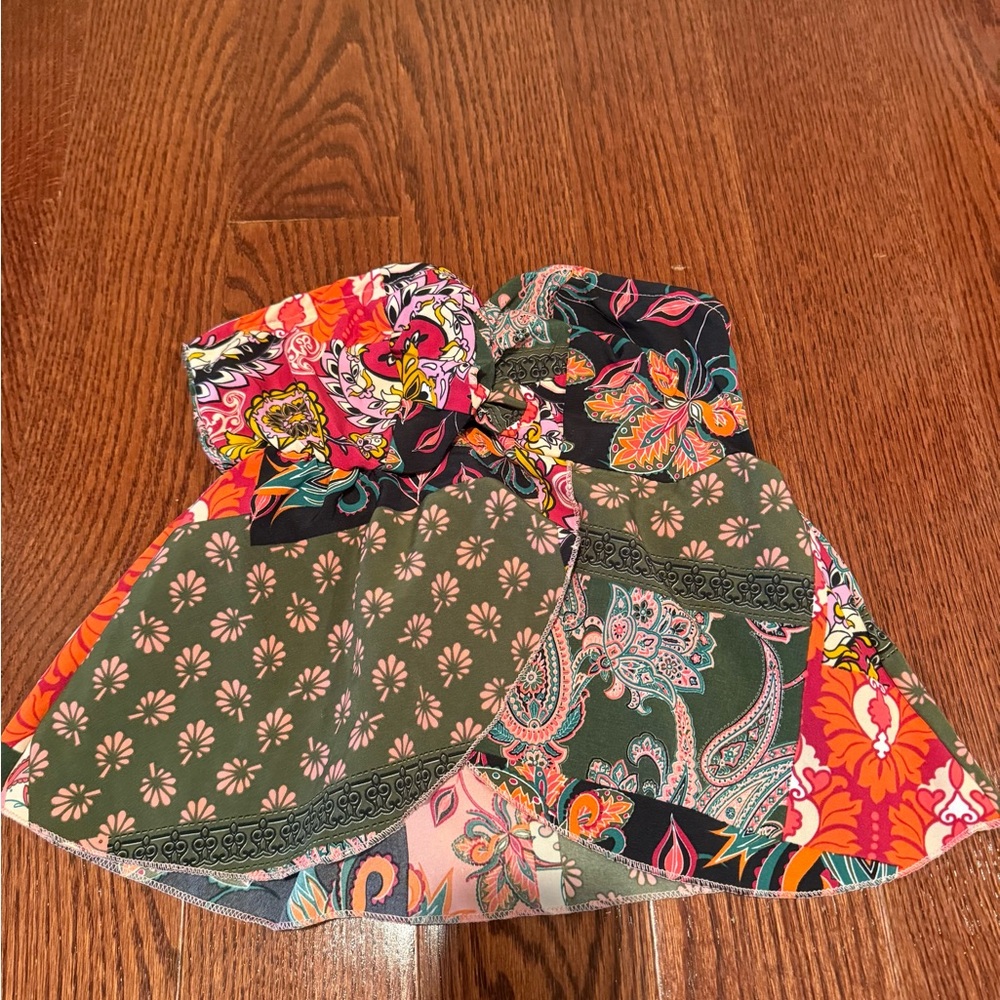 Colorful Strapless Paisley Dress